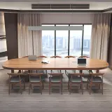 Rounded Rectangle Wood Conference Table - Maoters thumbnail 4