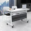 Modern Mobile Folding Training Table with Privacy Panel - Maoters thumbnail 2