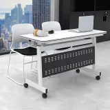 Modern Mobile Folding Training Table with Privacy Panel - Maoters thumbnail 2