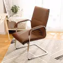 Bowed Leather Office Chair thumbnail 1