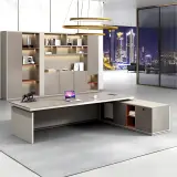 Modern-Style Color-Blocked Executive Desk - Maoters thumbnail 3