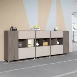 Modern Office Storage Cabinet with Open Shelves - Maoters thumbnail 4