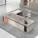 Modern-Style Color-Blocked Executive Desk - Maoters thumbnail 4