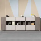 Modern Office Storage Cabinet with Open Shelves - Maoters thumbnail 2