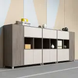 Modern Office Storage Cabinet with Open Shelves - Maoters thumbnail 3