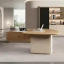 Modern Curved L-Shaped Executive Office Desk - Maoters thumbnail 4