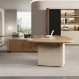 Modern Curved L-Shaped Executive Office Desk - Maoters thumbnail 4