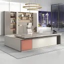 Modern-Style Color-Blocked Executive Desk - Maoters thumbnail 2