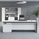 Modern Minimalist Presidential-Style Desk - Maoters thumbnail 3