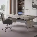 Light Luxury Curved Executive Office Desk - Maoters thumbnail 2