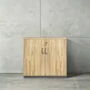 Office Light Wood Locked Storage Credenza - Maoters thumbnail 1