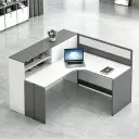 Modern Office Workstation With Storage Shelves - Maoters thumbnail 1