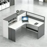 Modern Office Workstation With Storage Shelves - Maoters thumbnail 1