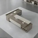 Modern L-Shaped Executive Desk with Storage - Maoters thumbnail 1