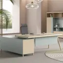 Light wood patchwork executive desk - Maoters thumbnail 2