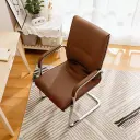 Bowed Leather Office Chair thumbnail 4