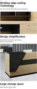 Modern Asymmetrical Wood Front Desk - Maoters thumbnail 8