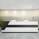 Modern Asymmetrical Wood Front Desk - Maoters thumbnail 2