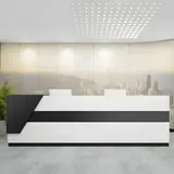 Modern Asymmetrical Wood Front Desk - Maoters thumbnail 2