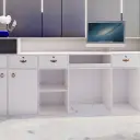 Modern Metal Reception Desk with LED Accent - Maoters thumbnail 10