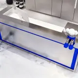 Modern Metal Reception Desk with LED Accent - Maoters thumbnail 8