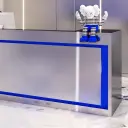 Modern Metal Reception Desk with LED Accent - Maoters thumbnail 9