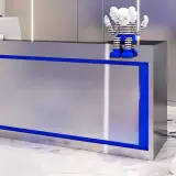 Modern Metal Reception Desk with LED Accent - Maoters thumbnail 9