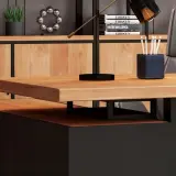 Industrial-Style Solid Wood Executive Desk - Maoters thumbnail 8