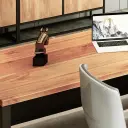 Industrial-Style Solid Wood Executive Desk - Maoters thumbnail 9