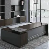 Office Dark Wood Executive Desk - Maoters thumbnail 1