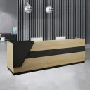 Modern Asymmetrical Wood Front Desk - Maoters thumbnail 4