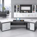 Luxury Office Wide Symmetric Executive Desk - Maoters thumbnail 4