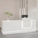 Minimalist Rounded Salon Reception Desk - Maoters thumbnail 2