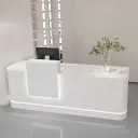 Minimalist Rounded Salon Reception Desk - Maoters thumbnail 3