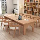 Modern Wood Conference Table with Arched Legs - Maoters thumbnail 2