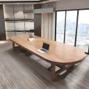 Rounded Rectangle Wood Conference Table - Maoters thumbnail 1