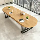 Office Space Rounded Wood Table - Maoters thumbnail 1