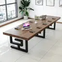 Modern Wood Conference Table with Metal Legs - Maoters thumbnail 1