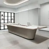 Light Luxury Modern Lacquered Conference Table - Maoters thumbnail 1