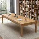 Minimalist Solid Wood Rectangular Conference Table - Maoters thumbnail 1