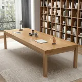 Minimalist Solid Wood Rectangular Conference Table - Maoters thumbnail 1