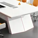Large Rectangular White Lacquered Conference Table – Maoters thumbnail 8