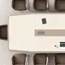Bright Boardroom Curved White Conference Table - Maoters thumbnail 8