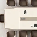 Bright Boardroom Curved White Conference Table - Maoters thumbnail 8