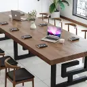 Modern Wood Conference Table with Metal Legs - Maoters thumbnail 9