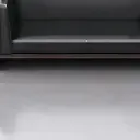 Compact Modern Guest Office Sofa – Genuine Leather, Black thumbnail 9