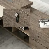 L-Shaped Executive Desk with Drawer & Storage thumbnail 11