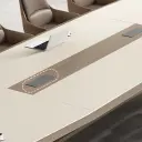 Bright Boardroom Curved White Conference Table - Maoters thumbnail 7