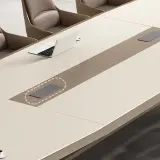 Bright Boardroom Curved White Conference Table - Maoters thumbnail 7