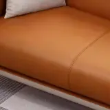 Luxury Leather Office Sofa – Compact Casual Orange thumbnail 11